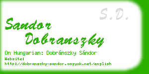 sandor dobranszky business card