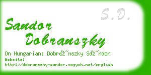 sandor dobranszky business card